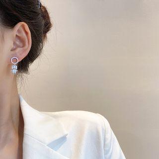 Rhinestone Drop Earring 1 Pair - E3234 - Silver - One Size