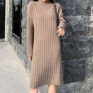 Long-sleeve Knit Turtleneck Dress