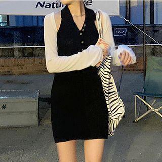 Halter-neck Mini Collared Dress