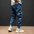 Printed Jogger Jeans With Adhesive Tabs