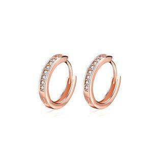 Popular Plated Rose Gold Cubic Zircon Earrings Rose Gold - One Size