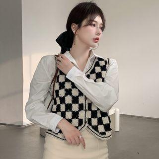 Checkered Sweater Vest / Shirt