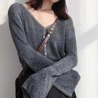 V-neck Glitter Cardigan