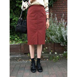Slit-front Midi H-line Skirt