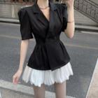 Button-up Slim-fit Jacket / Skirt