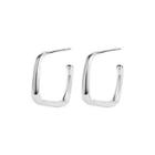 Square Sterling Silver Earring 1 Pair - 925 Silver - Silver - One Size