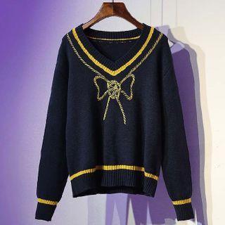 Ribbon Embroidery Sweater
