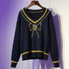 Ribbon Embroidery Sweater