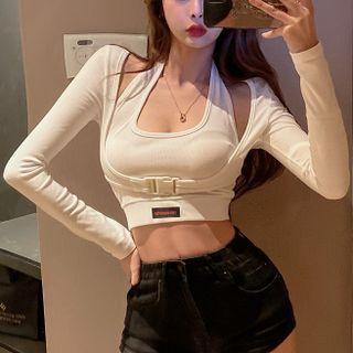 Set: Halter Top + Long-sleeve Top