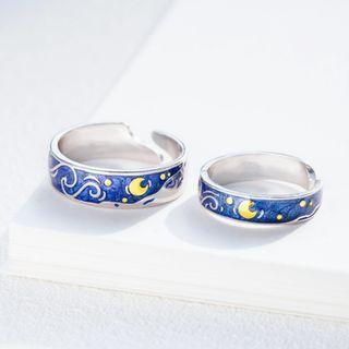 Moon Sterling Silver Open Ring