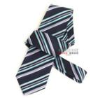 Striped Neck Tie Dark Blue - One Size