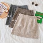 Leopard-print Zip Mini A-line Skirt