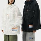 Pocket Detail Hooded Button-up Jacket