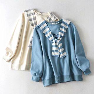 Shawl Collar Heart Print Pullover