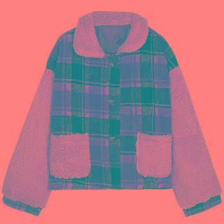 Plaid Panel Button-up Coat