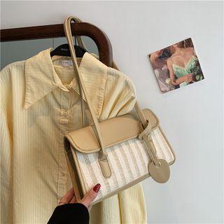 Striped Flap Shoulder Bag