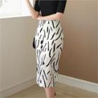 Tall Size Patterned Pencil Skirt