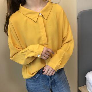 Plain Tie Back Long Sleeve Shirt