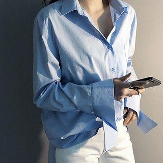Pocket-front Extra Long-cuff Shirt