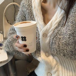 Two-tone Furry Cardigan