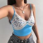Floral Print Panel Camisole Top