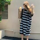 Striped Midi Shift Dress Stripe - One Size