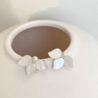 Flower Drop Earring 1 Pair - Silver Stud - White - One Size
