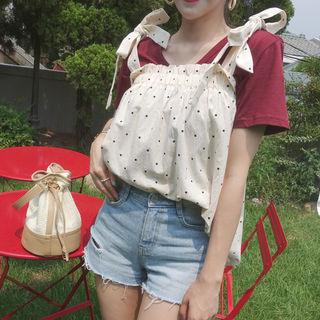 Tie-strap Dotted Top