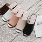 Wide-strap Pleather Mules