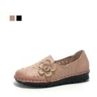 Genuine Leather Rosette Loafers