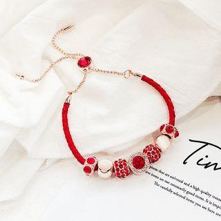 Faux Crystal Red String Bracelet As Shown In Figure - One Size