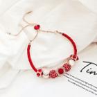 Faux Crystal Red String Bracelet As Shown In Figure - One Size