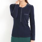 Two-tone Long-sleeve Henley