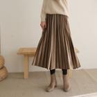 Velvet Pleated Long Skirt