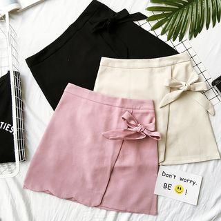 Plain Bow A-line Skirt