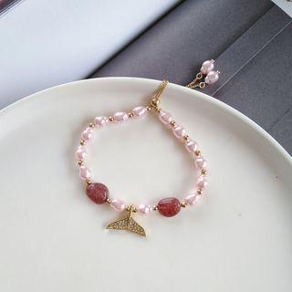 Faux Pearl Whale Tail Bracelet 1 Pc - Bracelet - One Size
