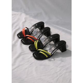 Block-heel Strappy Slide Sandals