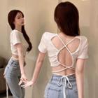 Strappy Open-back Crop T-shirt