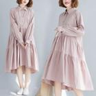 Long-sleeve High-low Shirt Dress