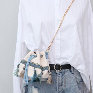 Tassel Canvas Bucket Bag