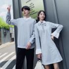 Couple Matching Mock Two Piece Sweatshirt / A-line Dress