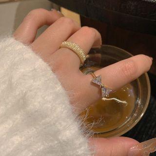 Bow Open Ring / Faux Pearl Open Ring