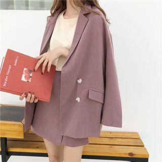 Set: Double-breasted Blazer + A-line Skirt