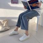 Square-toe Lace Up Sneakers