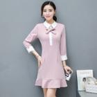 Panel 3/4-sleeve Mermaid Dress