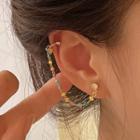 Rhinestone Alloy Chain Cuff Earring Jml5150 - 1 Pc - Earring - Multicolor - Yellow & Blue & Green - One Size