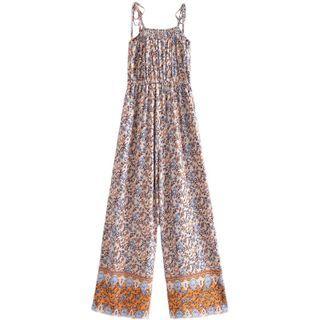 Spaghetti Strap Pattern Jumpsuit
