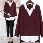 Mock-two Piece Long-sleeve Shirt