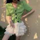 Pocket Detail Jacket / Plain Layered Skirt