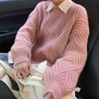 Textured Sweater Pink - One Size